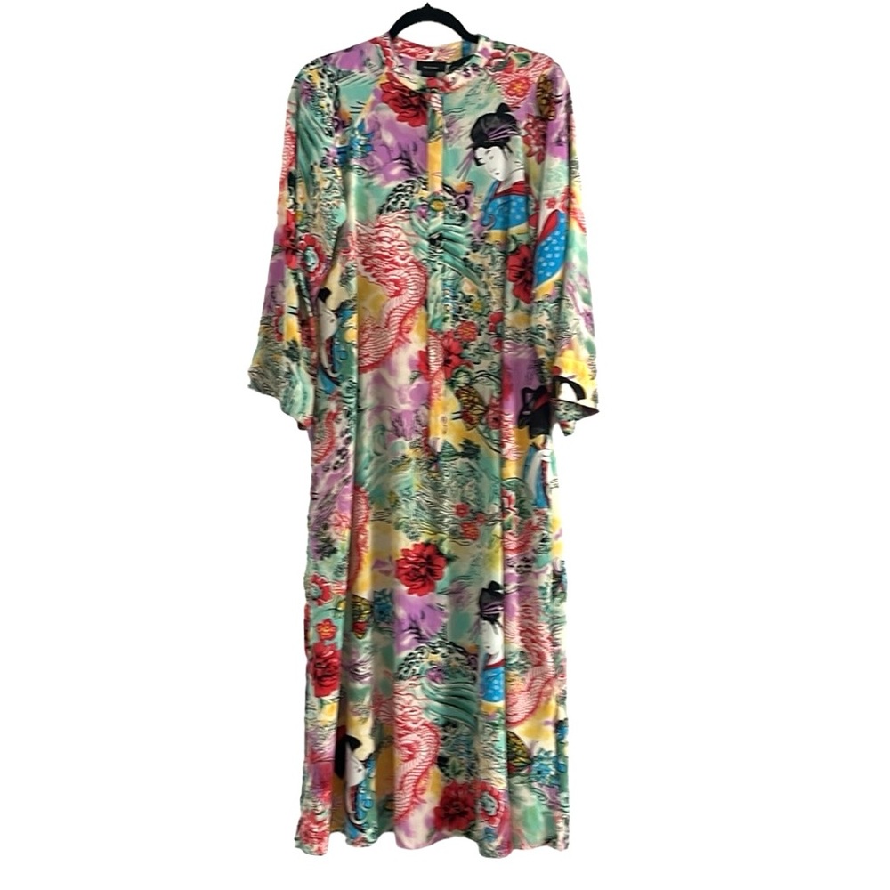 Natori Multicolor Asian Art  Tunic